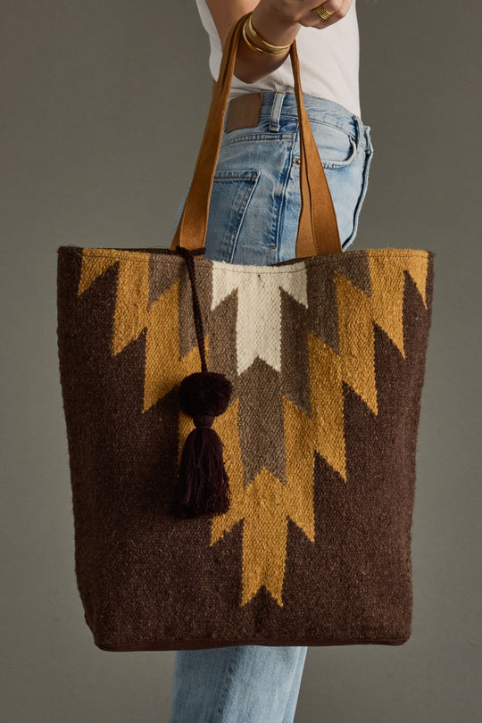 brown, tan and cream western inspired tote, tote bag, neutral tote bag, women's tote bag, travel bag