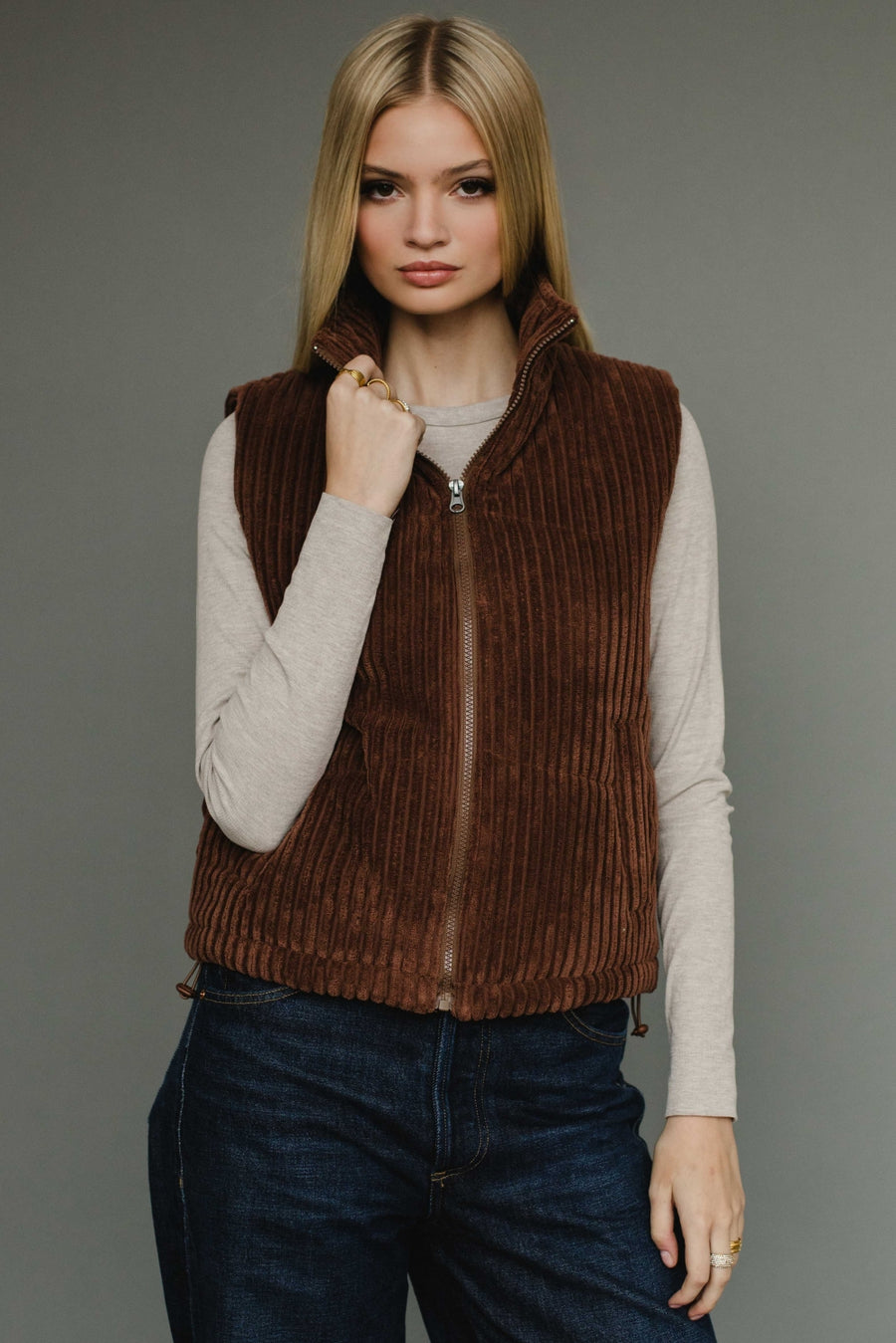 dark brown corduroy vest, brown vest, corduroy vest, women's vest, fall vest, winter vest, layering piece