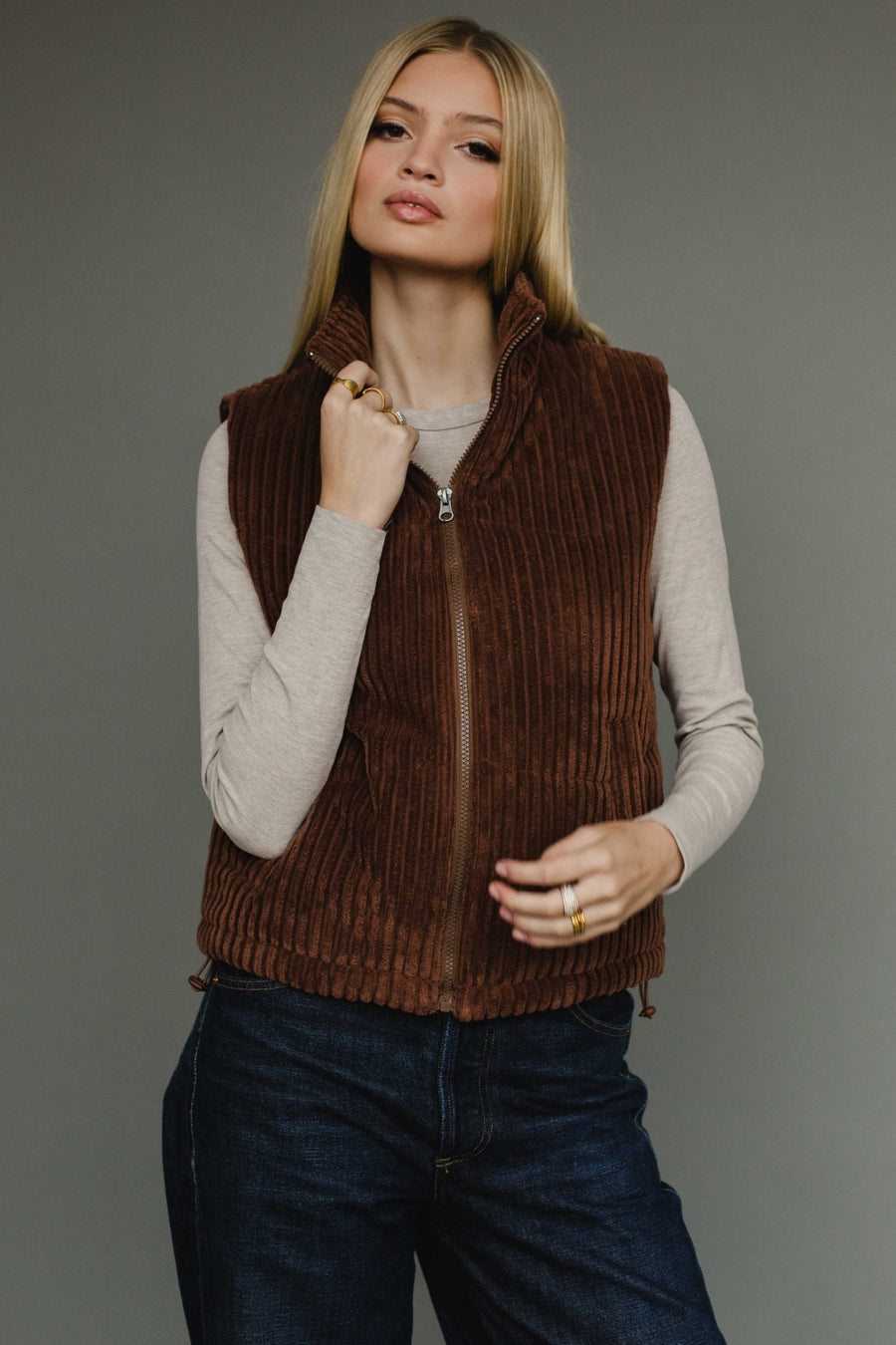 dark brown corduroy vest, brown vest, corduroy vest, women's vest, fall vest, winter vest, layering piece