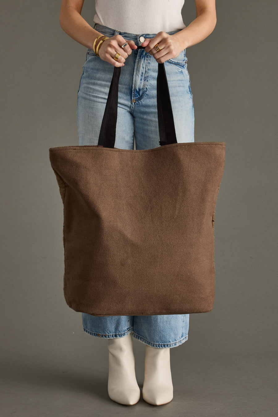 brown and multicolored western-inspired tote bag, western tote, aztec-inspired tote bag, women's tote, fall tote bag