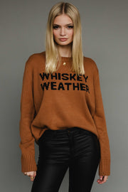 whiskey weather brown sweater