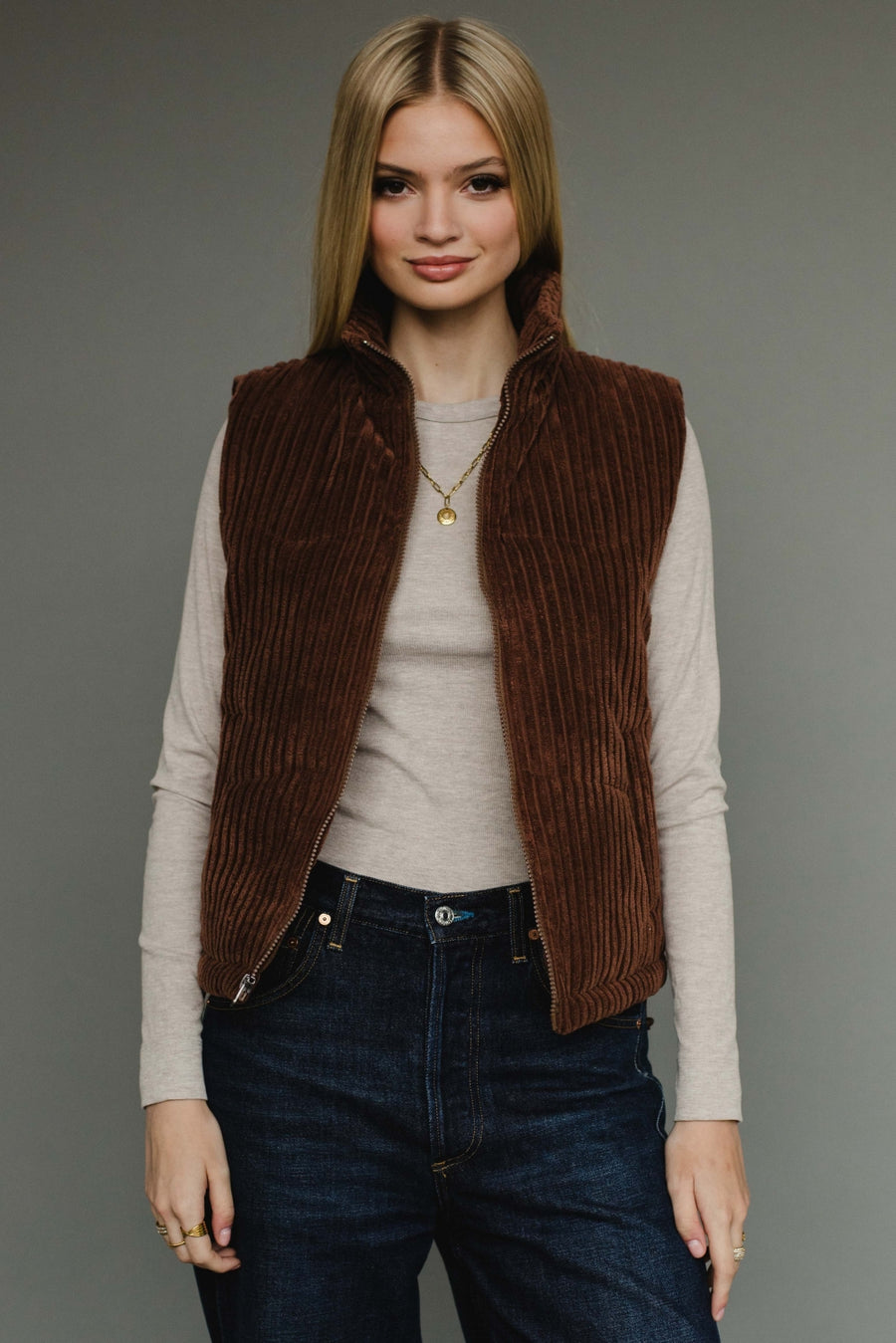 dark brown corduroy vest, brown vest, corduroy vest, women's vest, fall vest, winter vest, layering piece