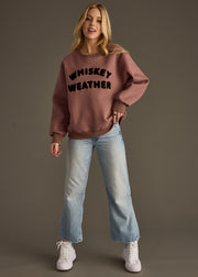 brown whiskey weather sweatshirt