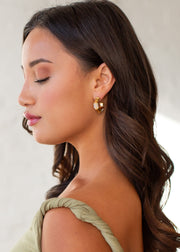 Luxe Gold Statement Pearl Hoop Earrings