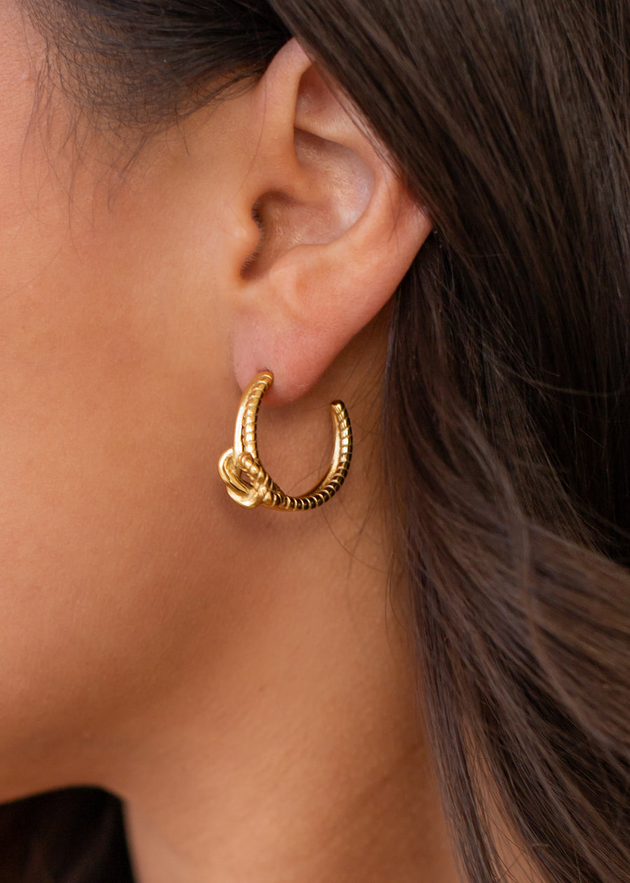 Luxe Gold Double Knotted Earrings