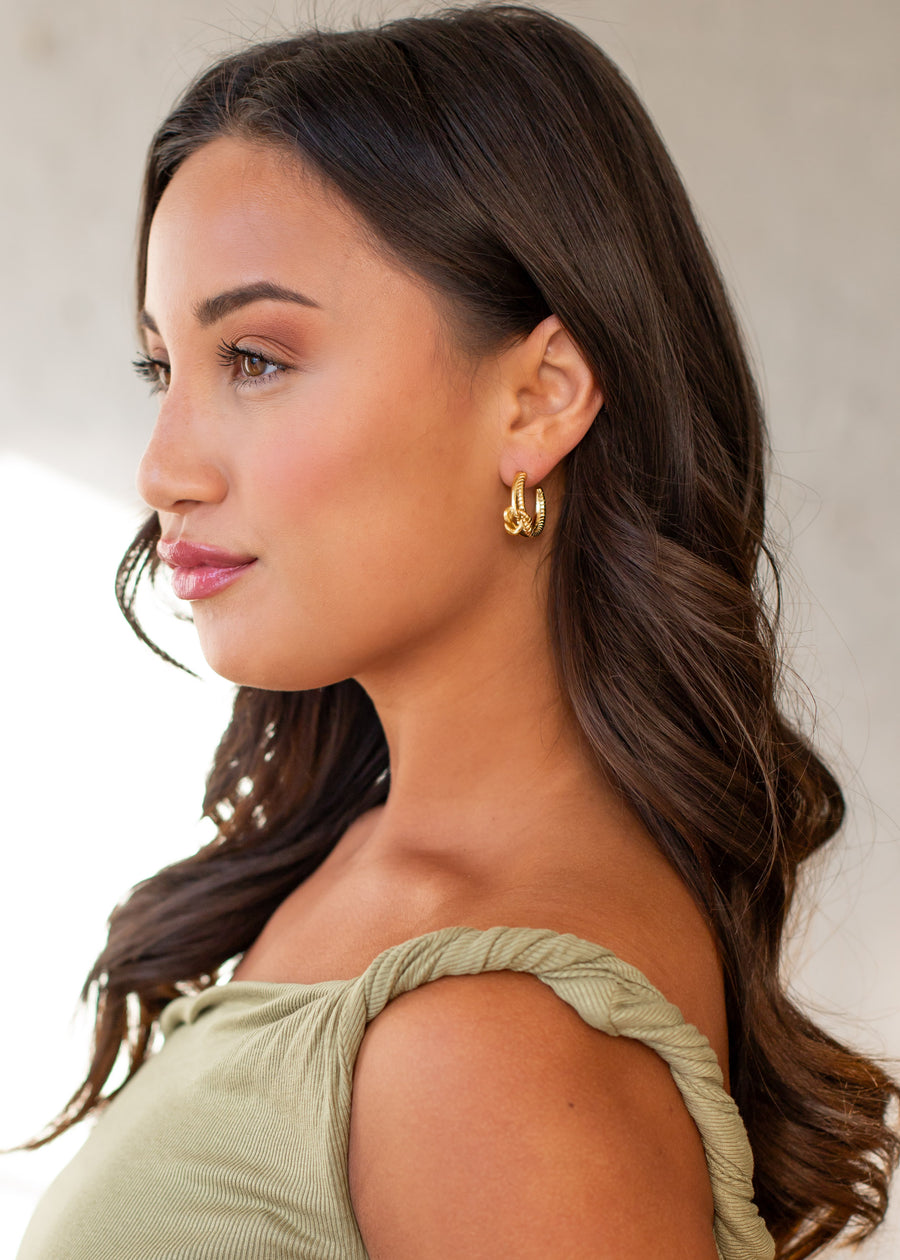 Luxe Gold Double Knotted Earrings