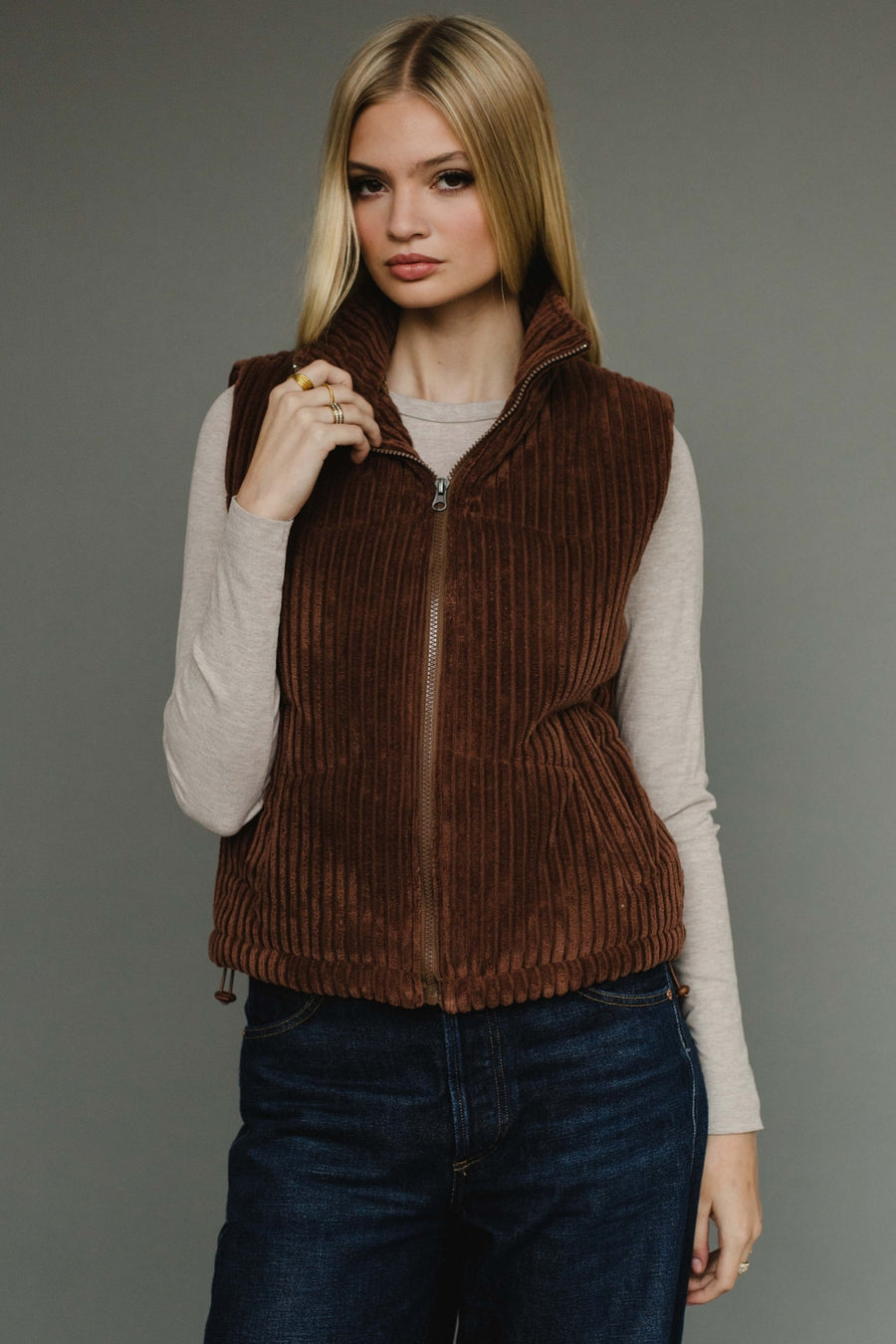 dark brown corduroy vest, brown vest, corduroy vest, women's vest, fall vest, winter vest, layering piece