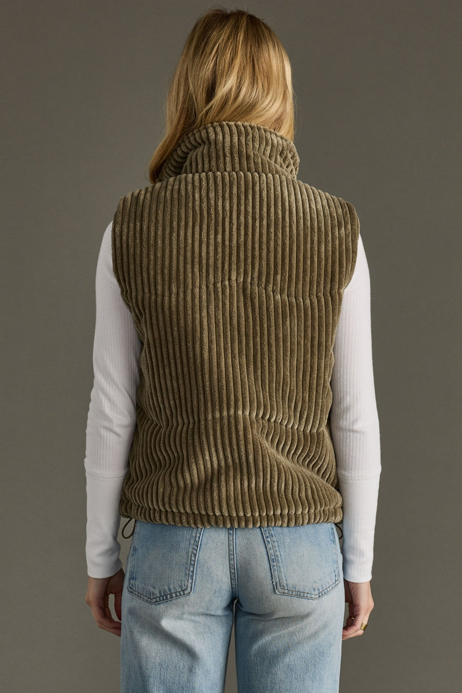 olive corduroy vest, corduroy vest, olive vest, fall vest, winter vest, women's vest