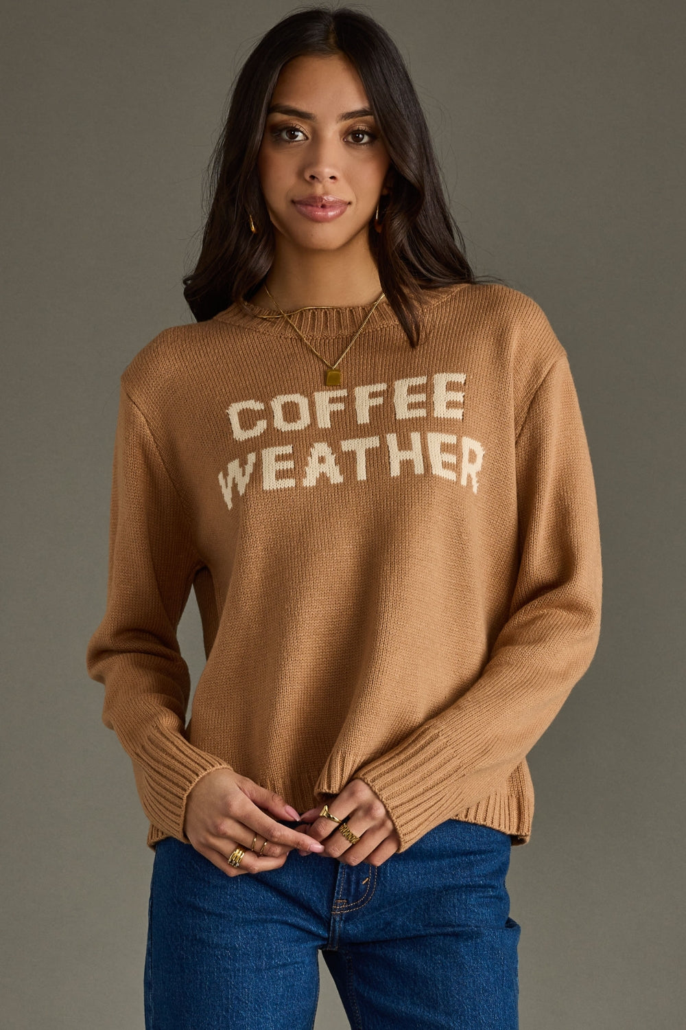 Coffee Weather Sweater - Light Brown – Panache Apparel Collection