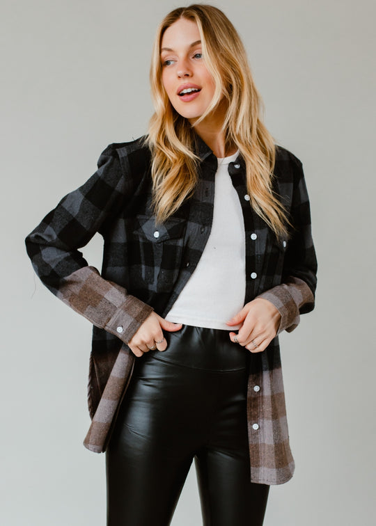 black and gray plaid flannel