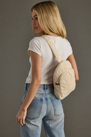 cream corduroy sling bag