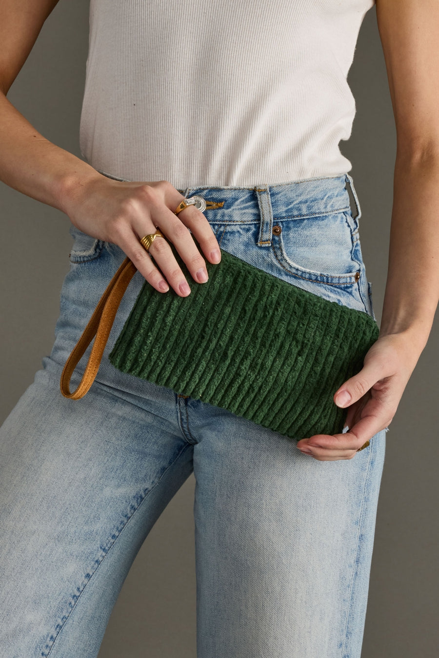  dark green corduroy bag