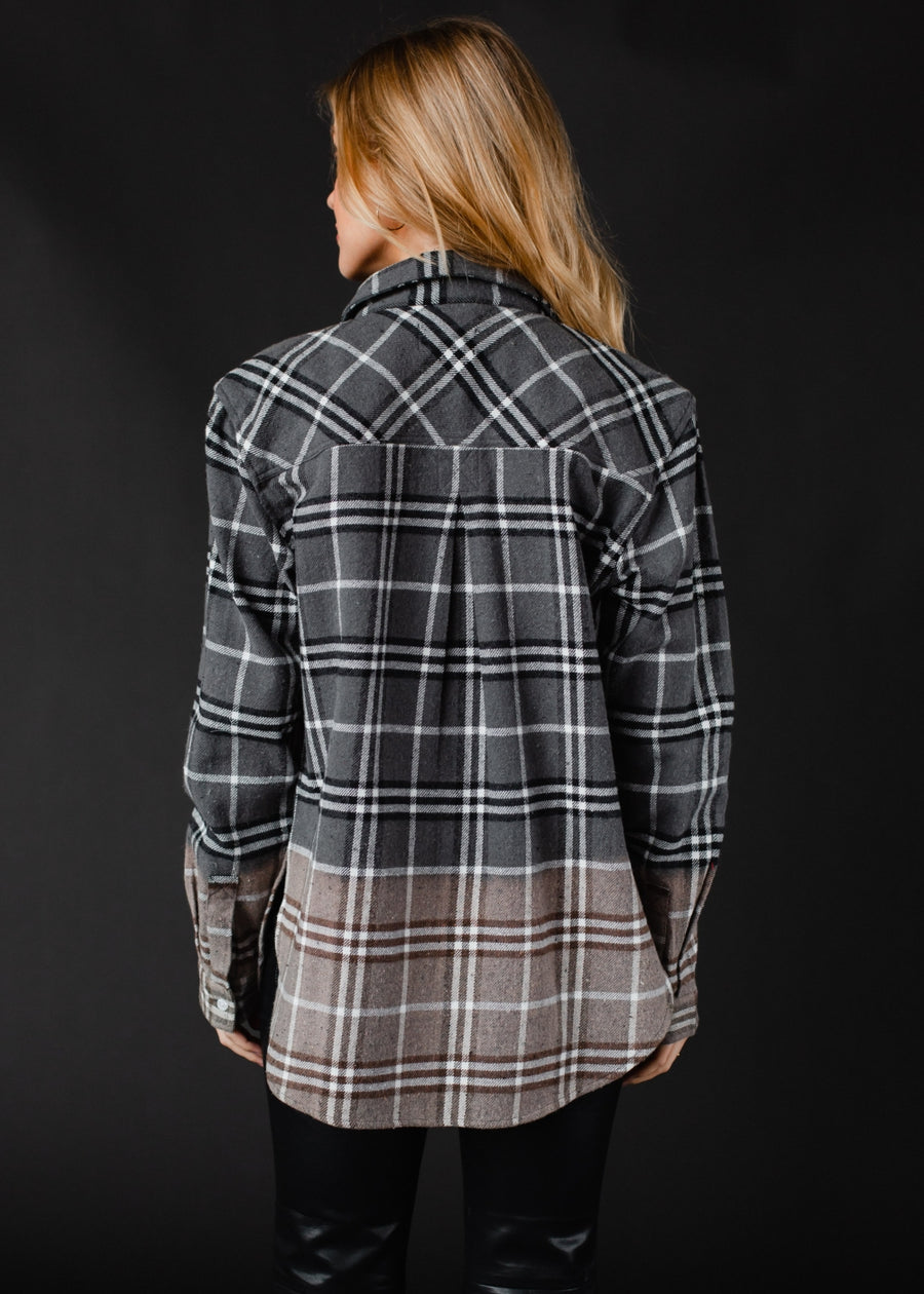 gray, black and white plaid flannel