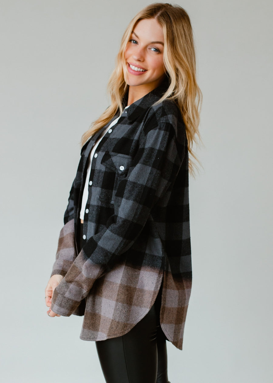black and gray plaid flannel