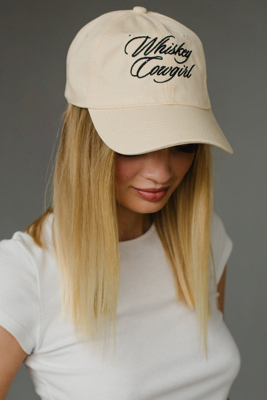 tan whiskey cowgirl baseball hat