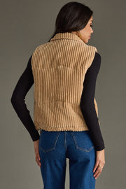 tan corduroy vest, tan vest, corduroy vest, fall vest, winter vest, women's vest, neutral vest