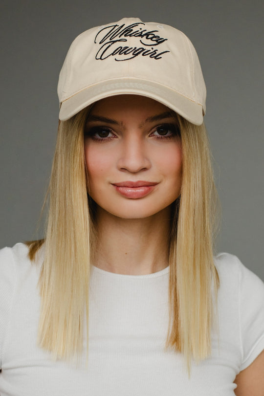 tan whiskey cowgirl baseball hat