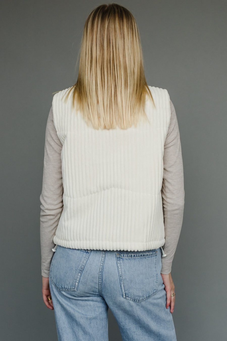 cream corduroy vest, cream vest, corduroy vest, fall vest, winter vest, women's vest, layering piece