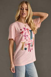 Fa La La and bow design graphic t-shirt