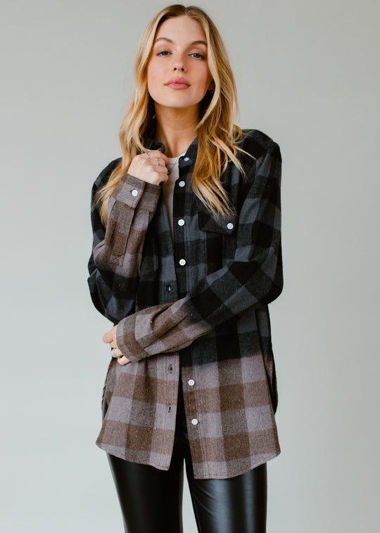 black and gray plaid flannel