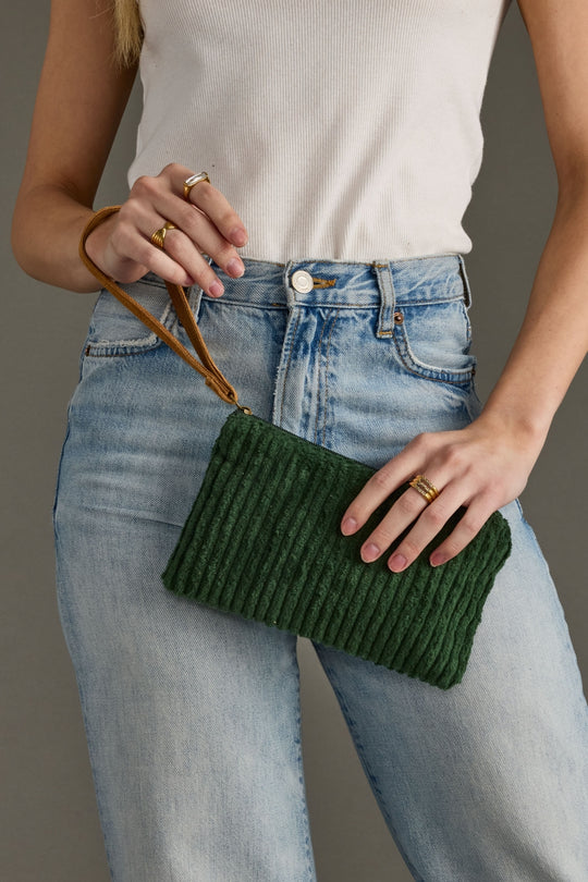  dark green corduroy bag