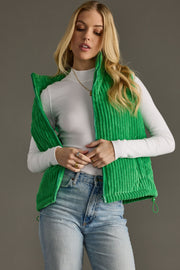 bright green corduroy vest, corduroy vest, women's vest, layering piece, bright green vest, winter vest, 