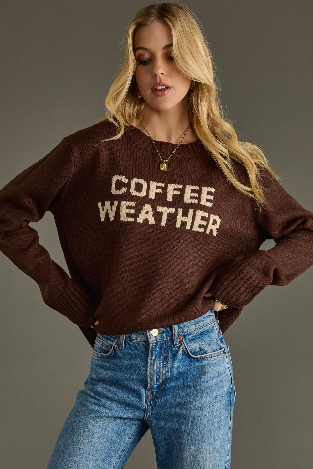 かぐれ 【22AW】ペルーワイドニットベス COFFEE kagure 大人の秋スタイルの基本。かぐれが提案する、ペルーニットおすすめ