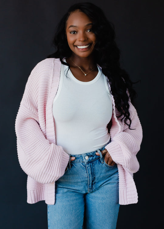 Ski Cardigan - Light Pink