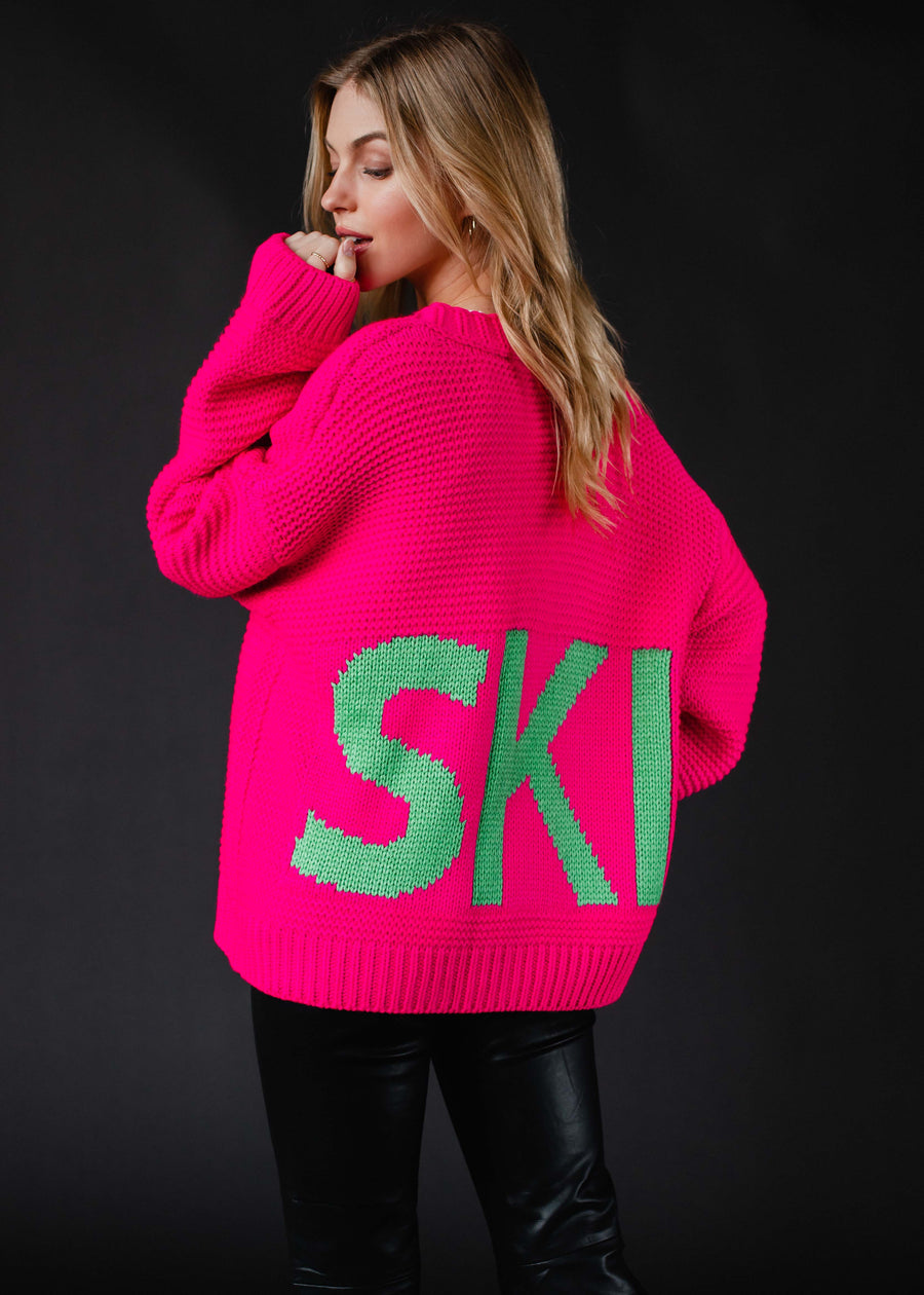 Ski Cardigan - Pink