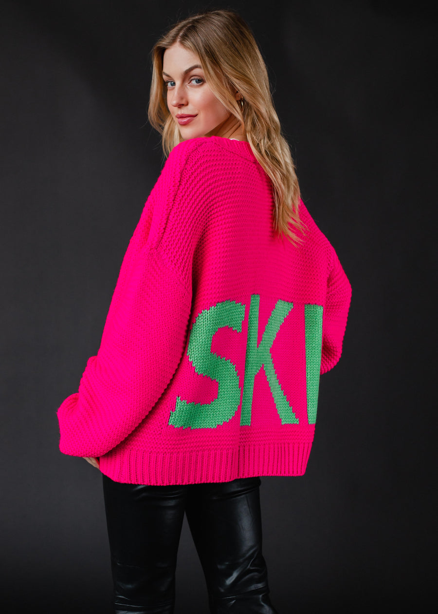 Ski Cardigan - Pink