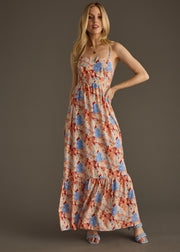 Serendipity Maxi Dress - Orange & Blue