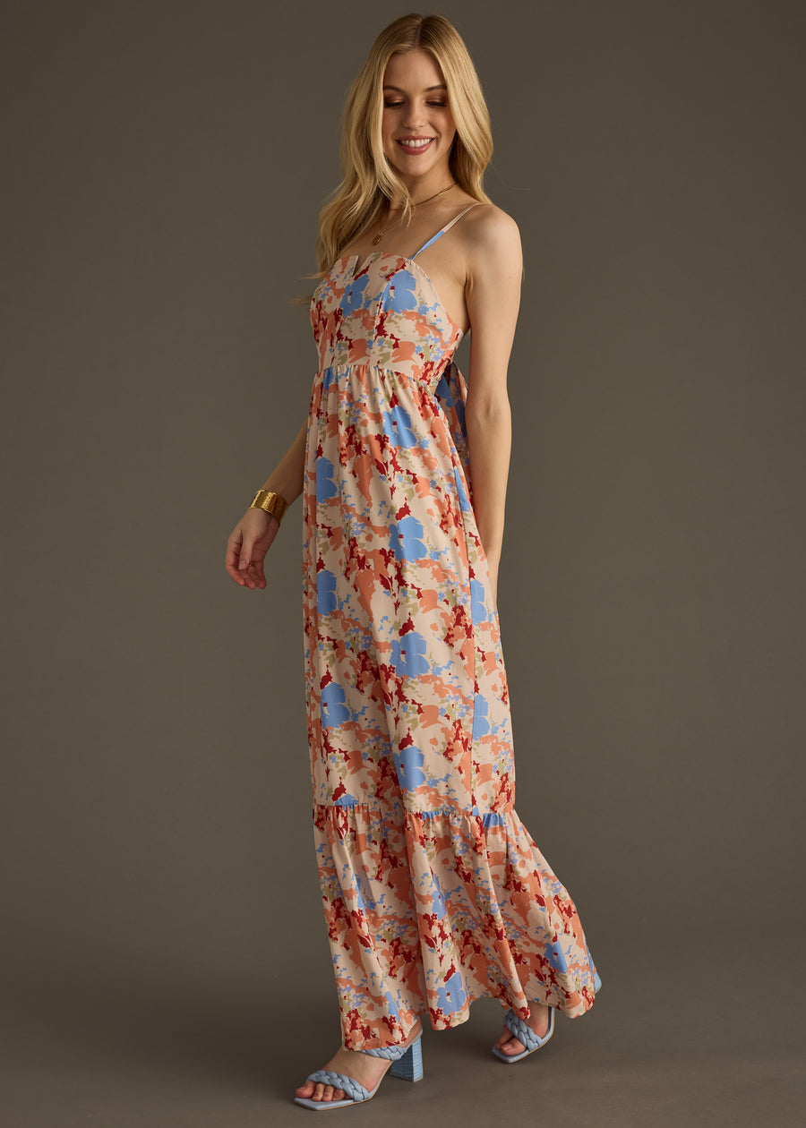 Serendipity Maxi Dress - Orange & Blue