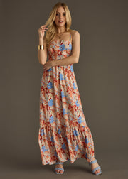 Serendipity Maxi Dress - Orange & Blue