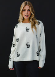 Salem Skull Sweater - Cream