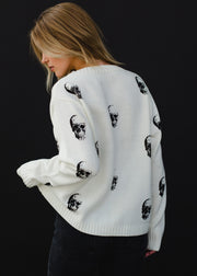 Salem Skull Sweater - Cream