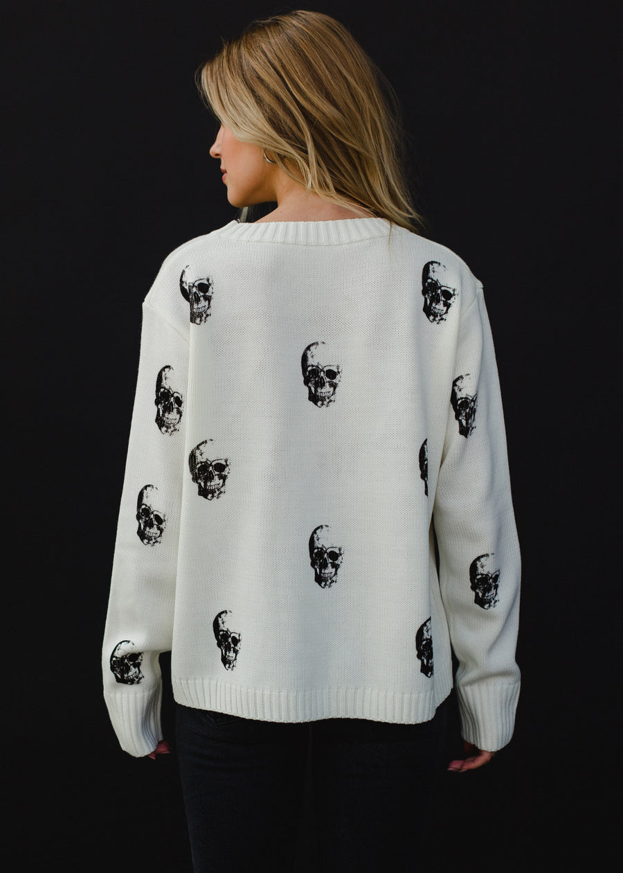 Salem Skull Sweater - Cream