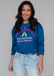 its a good day to drink on a boat crewneck sweatshirt