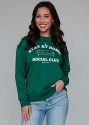 crewneck stay at home social club graphic