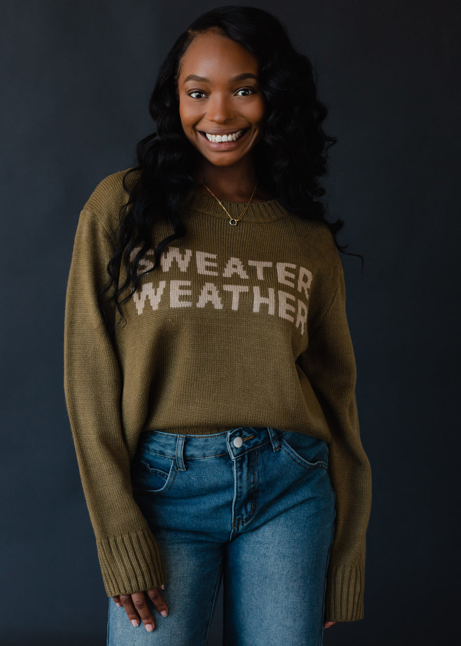 Sweater Weather Sweater - Olive