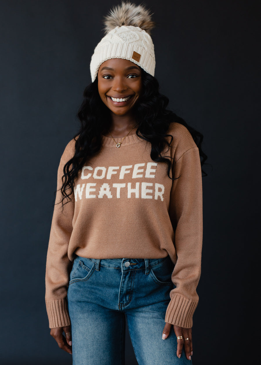 Coffee Weather Sweater - Light Brown