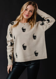 Salem Skull Sweater - Tan