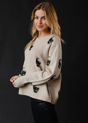 Salem Skull Sweater - Tan