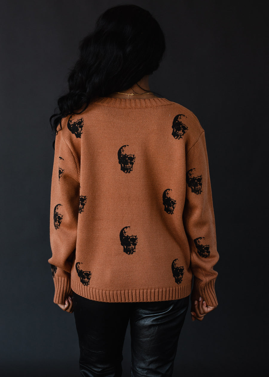 Salem Skull Sweater - Brown