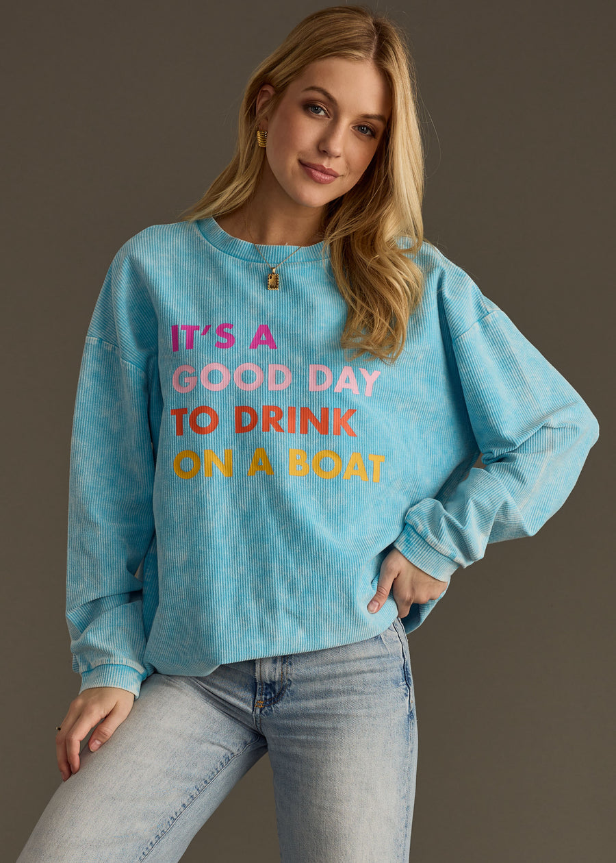 Drink On A Boat Ribbed Sweatshirt