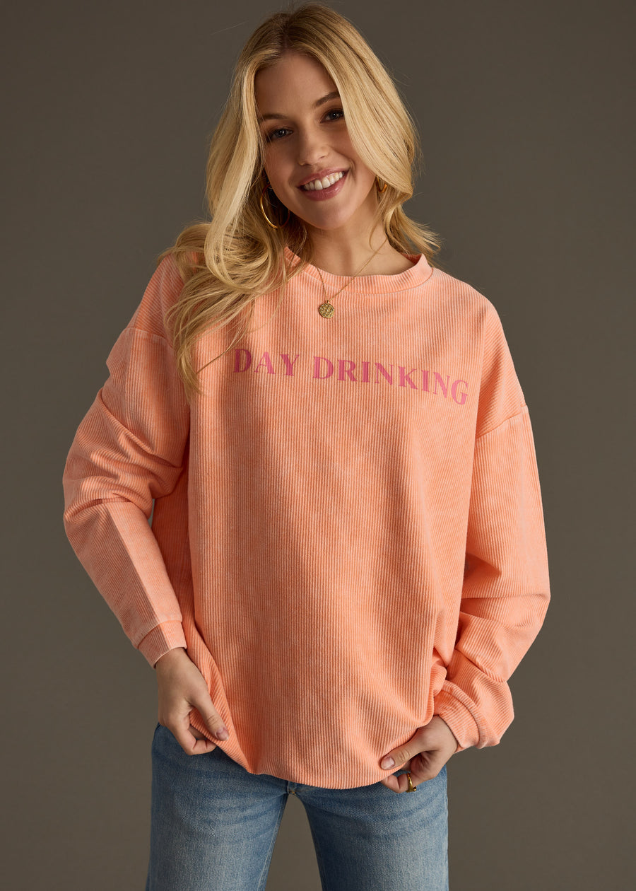 Day Drinking Ribbed Sweatshirt