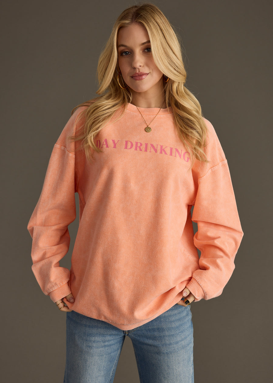 Day Drinking Ribbed Sweatshirt