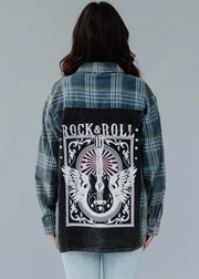 Rock & Roll Patch Flannel - Navy