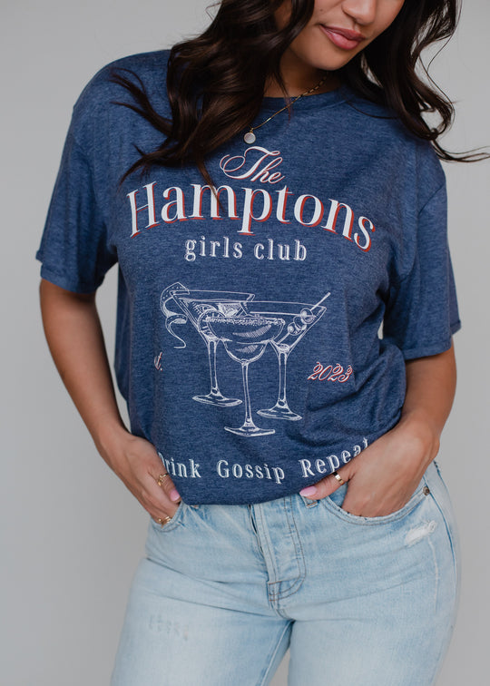 navy the hamptons girls club drinks graphic tee