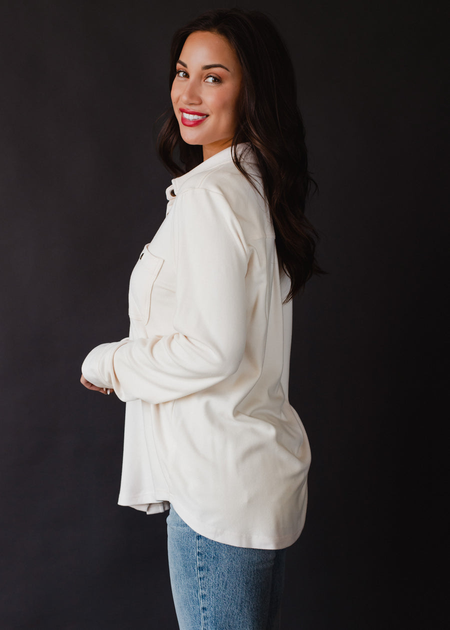 Mindi Super Soft Button Up - Ivory