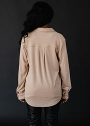 Mindi Super Soft Button Up - Tan